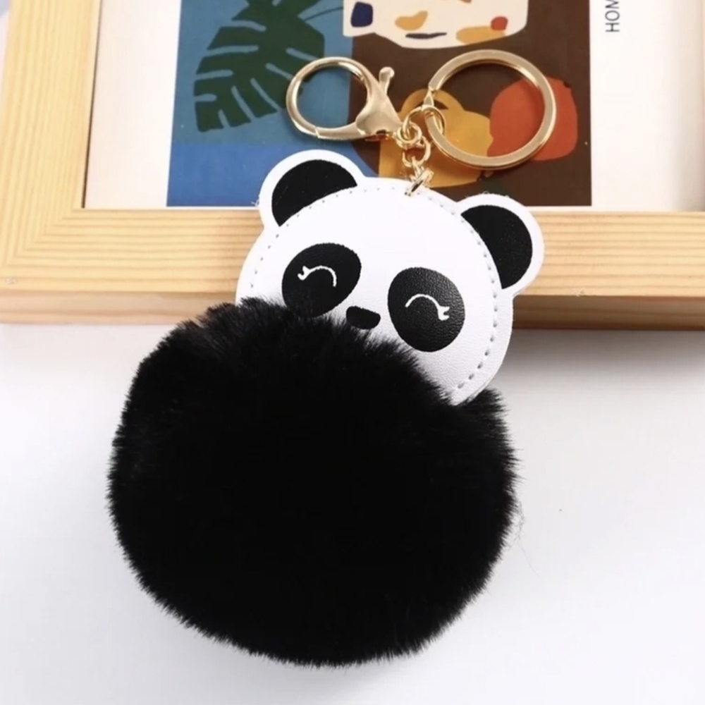 Panda Pom Pom Charms/Keychains - Picture 4 of 5